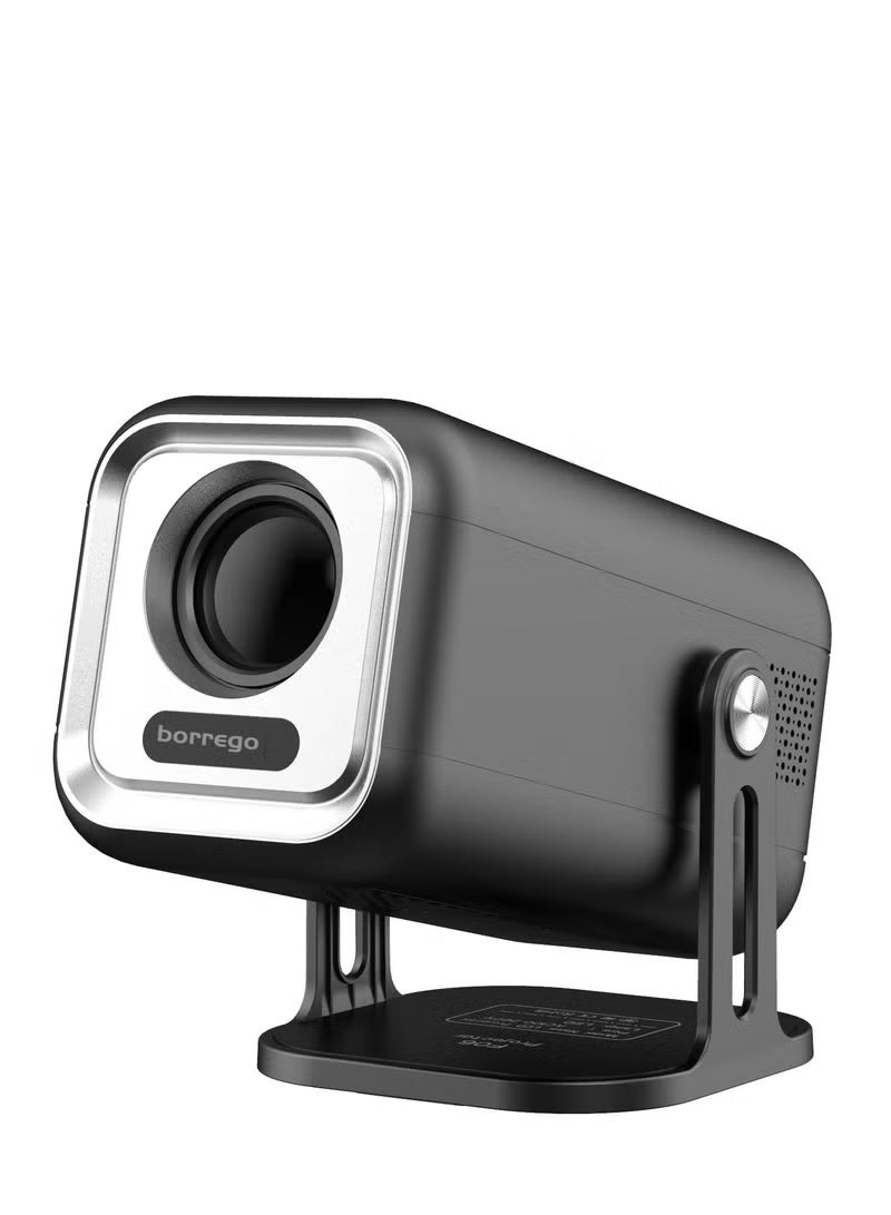 borrego Smart 8 Android 13 Portable Projector with Auto Focus & Keystone, 300 ANSI Lumens, 200-Inch Display, Built-in Streaming Apps, 5G WiFi & Bluetooth, Compact Home Theater for Movies & Gaming - Image 1